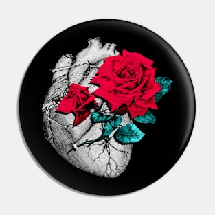 Heart Rose Pin