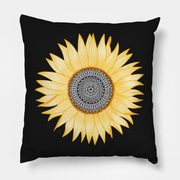 Sunflower Sticker Pillow by Biscuit25