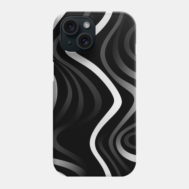 Monochrome Elegance: White Abstract Lines on Black Phone Case by star trek fanart and more