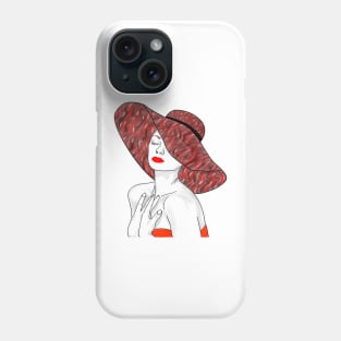 Elegant Red Hat Style: Subtle Mystery Phone Case