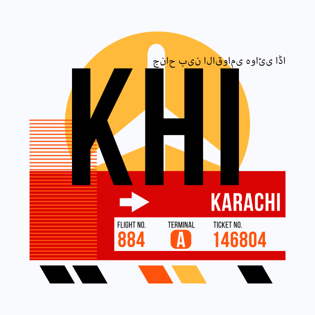 Karachi (KHI) Airport // Sunset Baggage Tag by Now Boarding