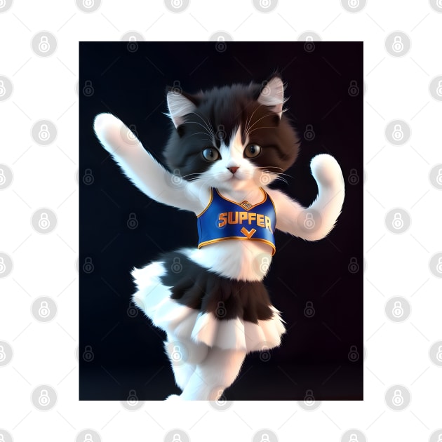 Cheerleader cat - Modern digital art by Ai-michiart