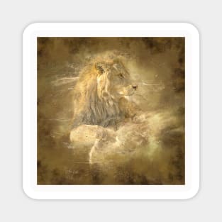 Lion Animal Wildlife Jungle Nature Safari Adventure Discovery Africa Digital Painting Magnet