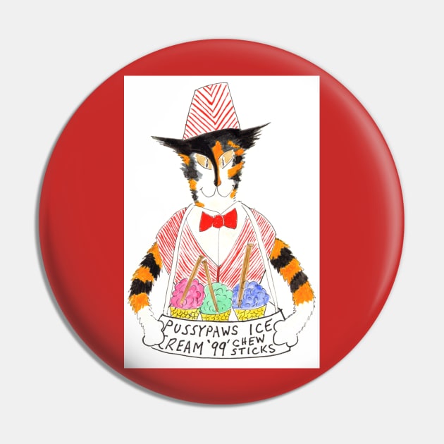 Calico Cat Ice Cream Seller Pin by MrTiggersShop