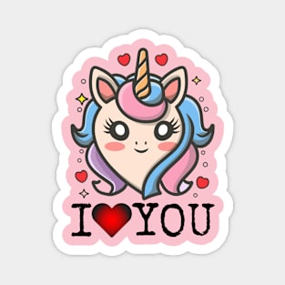 Valentines Day Unicorn Magnet