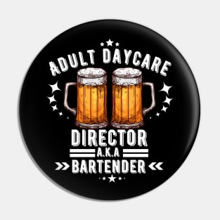 Funny Bartender Sayings Design Pin