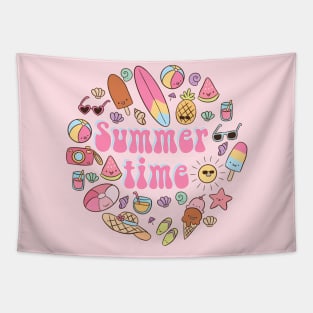 Summer time cute groovy Summer design Tapestry