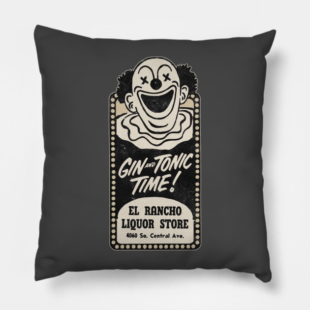 Vintage Clown Liquor Store South Central Pillow by Kujo Vintage