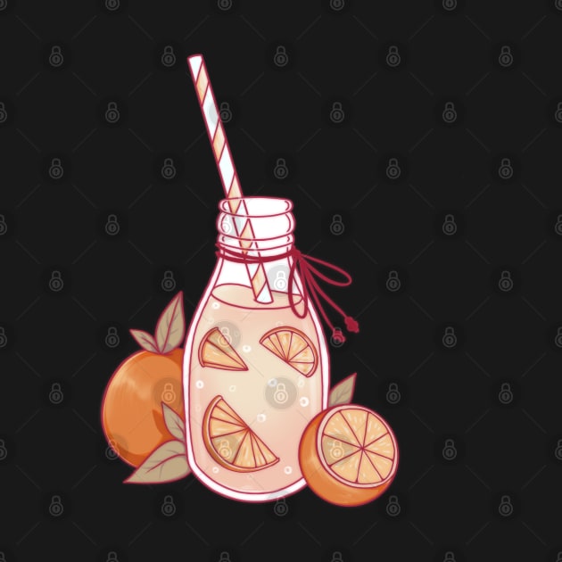 Orange drink with a straw by Itsacuteart