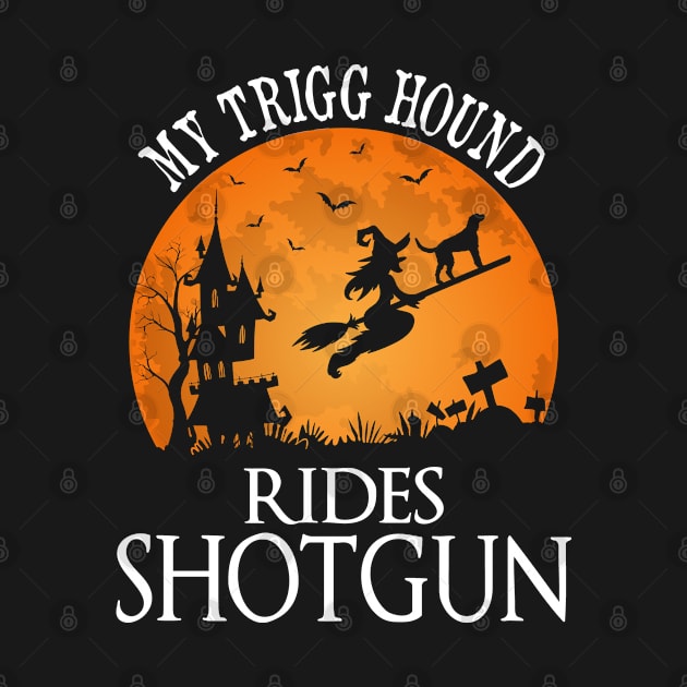 Trigg Hound Rides Shotgun Dog Lover Halloween Party Gift by DoFro