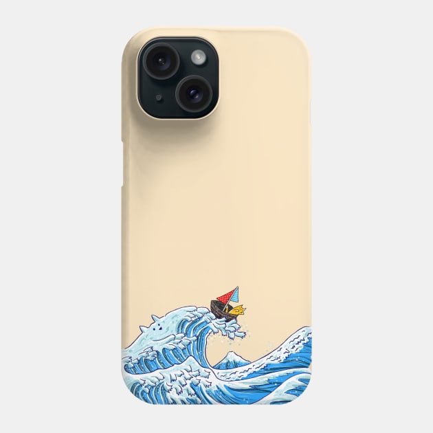 Hokusai Great Cat Wave Phone Case by Elvedee