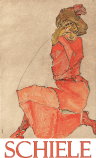 Kneeling Female in Orange-Red Dress by Egon Schiele Magnet