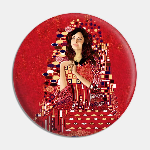 Portrait of Clara Oswin-Oswald a la Klimt Pin by NanaLeonti