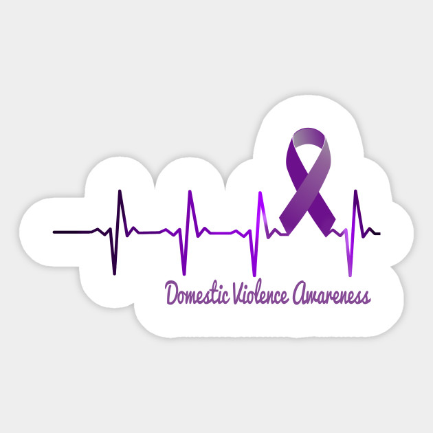 domestic violence awareness month purple ribbon heart beat purple riboon