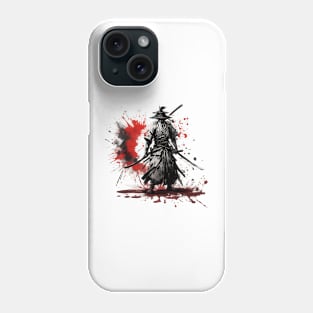 Inked Warrior Samurai Splatter Art Phone Case