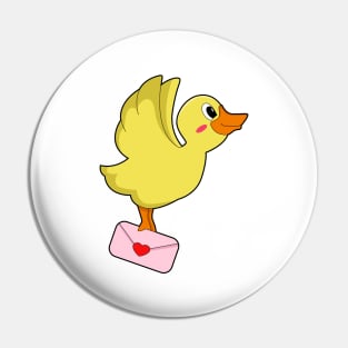 Duck Carrier pigeon Letter Pin