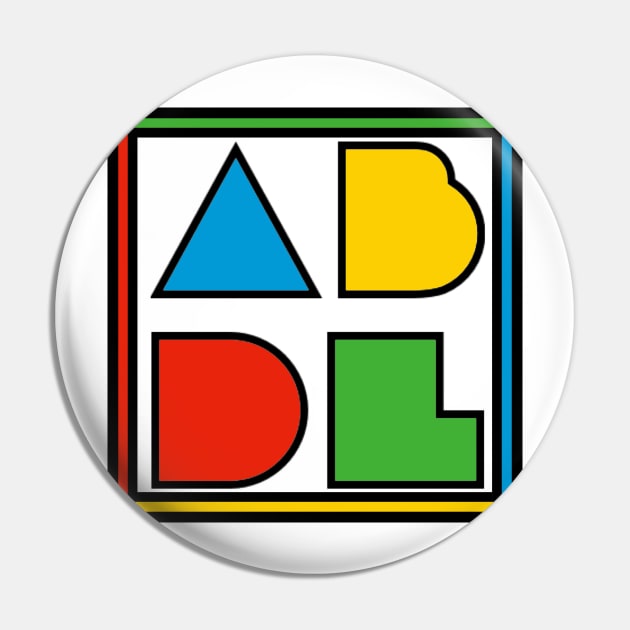 ABDL Logo Color Block - Transparent w/ outline Pin by DiaperedFancy