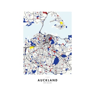 Auckland (New Zealand) Map x Piet Mondrian T-Shirt