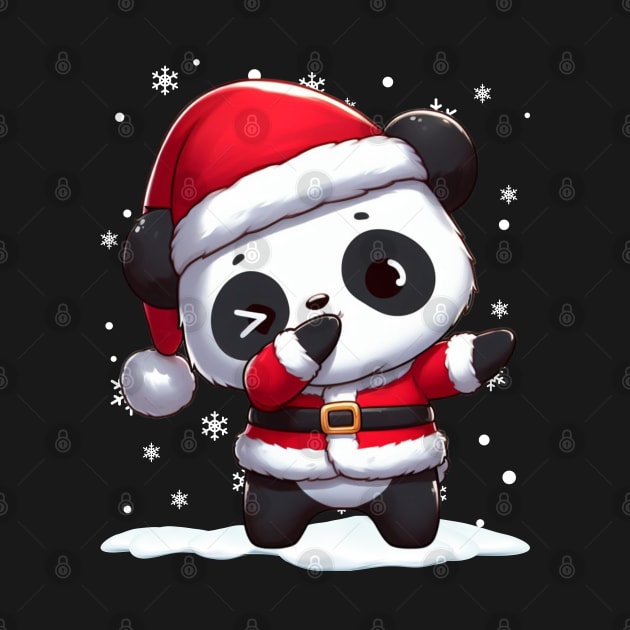 Panda Dabbibg Dab Funny Panda Bear Christmas Santa Claus by AE Desings Digital