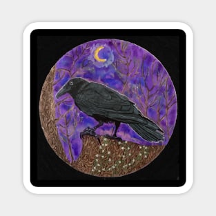 crow painting Magnet