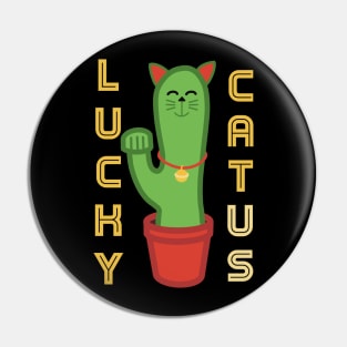 Catus Lucky Cat and Cactus Pun Pin