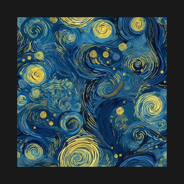 Starry Night Inspired: Vincent Van Gogh Masterpiece Pattern by AlexandrAIart