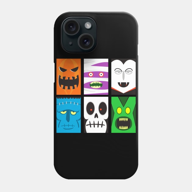 Cute Halloween Horror Faces Phone Case by machmigo