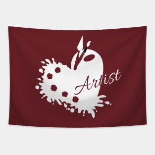 Pallet knife and paint brush Artist sticker Tapestry