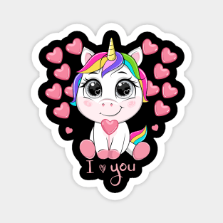 unicorn valentines day Magnet