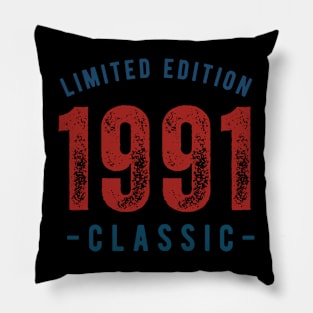 90's Born Retro Design 1991 Pillow