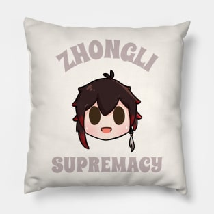 Genshin Impact Zhongli supremacy typography chibi | Morcaworks Pillow