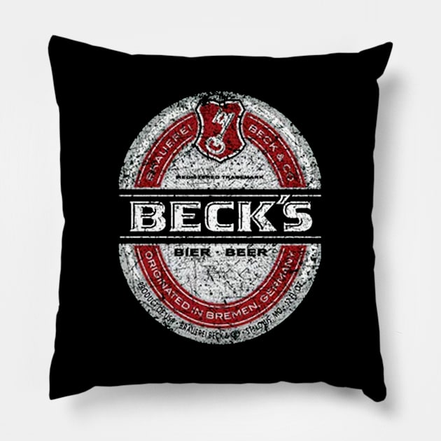 Vintage BECKS BEER 1933 Pillow by QDRC.ART