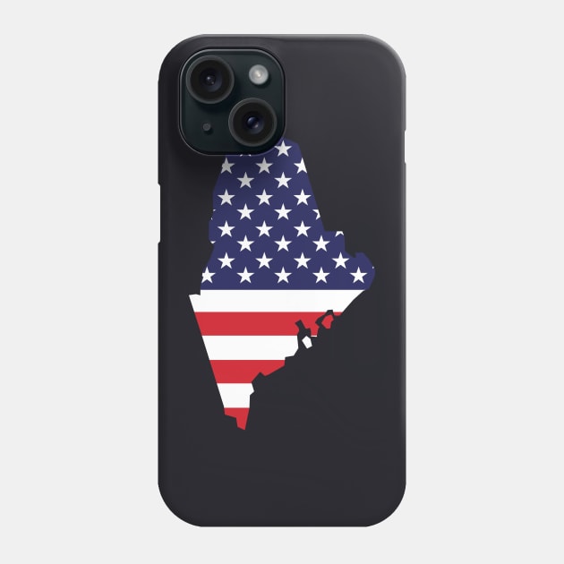 Maine State Shape Flag Background Phone Case by anonopinion