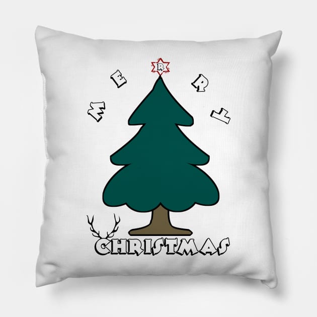 Merry Christmas Pillow by Smriti_artwork