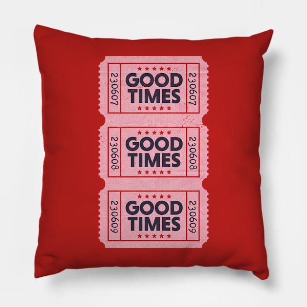 Vintage Good Times Tickets // Celebrate the Good Times Pillow by Now Boarding