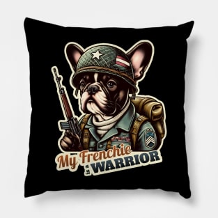 French Bulldog soldier Pillow