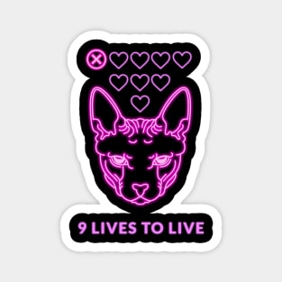 Cyber Sphynx cat: 9 Lives to live Magnet