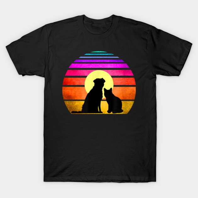 Adorable Roommates Cat And Dog Friends Together Tshirt Gift For