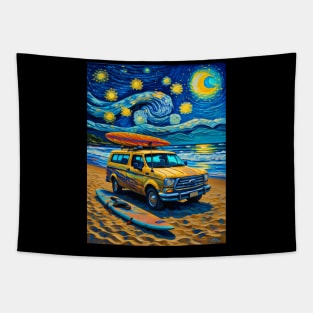 Bronco on starry night Tapestry