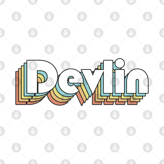 Devlin - Retro Rainbow Typography Faded Style by Paxnotods