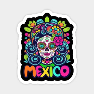 Sugar Skull Mexico Halloween Catrina Skull Magnet