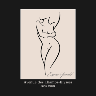 Express yourself nude woman line art T-Shirt