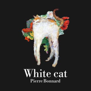 White Cat - Floral - Pierre Bonnard T-Shirt