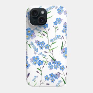 blue forget me not pattern Phone Case