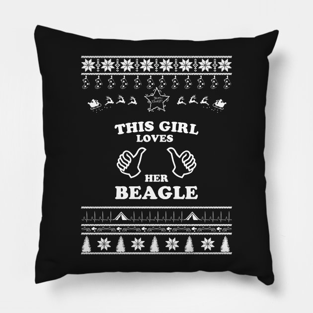 Merry Christmas Beagle Pillow by bryanwilly