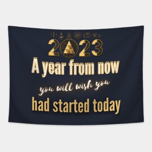 January 2023. Motivational saying. Tapestry