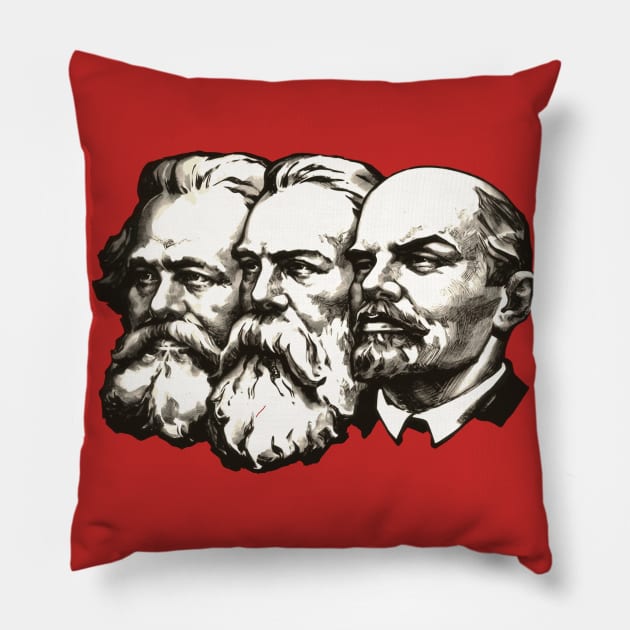 Marx, Engels and Lenin Faces Pillow by Beltschazar