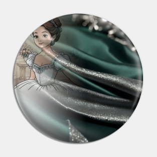 Fairytale princess in green sequin Pin