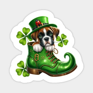 Boxer Dog Shoes For Patricks Day Magnet