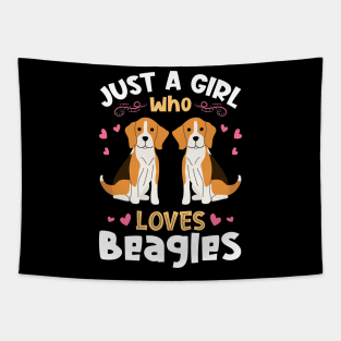 Just a Girl who Loves Beagles Tapestry